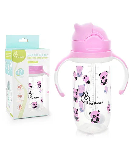 R For Rabbit Bubble Straw Sipper -Pink