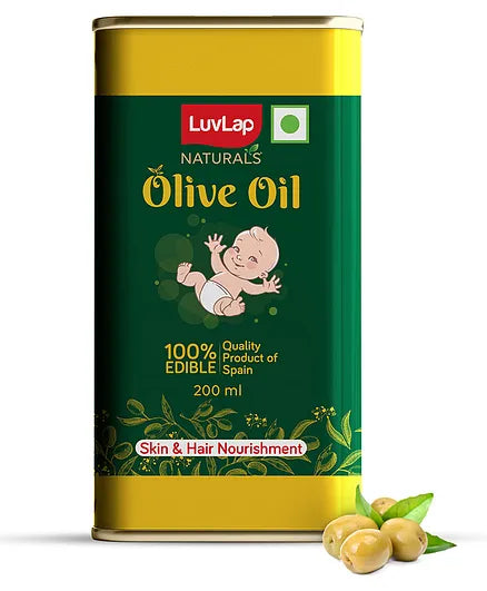 LuvLap Naturals Baby Body Massage Olive Oil, Spainsh Premium Olive Oil, Enhances Bone & Muscle strength (500 ml)