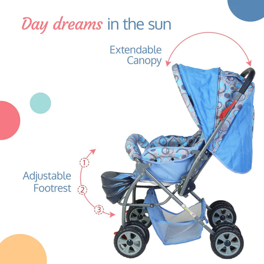 LuvLap Baby Stroller Starshine (Sky Blue)