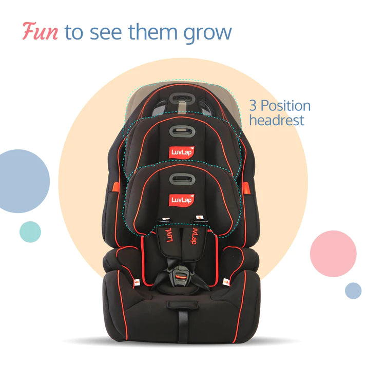 LuvLap Premier Baby Car seat - Black ( For Babies from 9 months - 12 years)