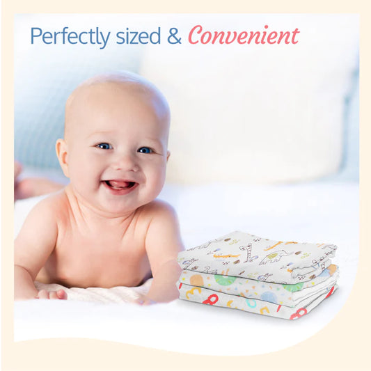LuvLap Premium Baby Washcloths, 7 Pcs, Alphabets Print