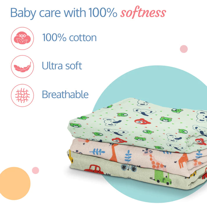 LuvLap Premium Baby Washcloths, 7 Pcs, Giraffe Print