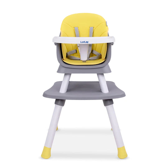LuvLap Multifunction 6 in 1 Baby high chair, used as High Chair, Booster Chair, Small Dinig Chair, Study desk and chair, Game Table and Stool, Suitable for 6 to 36 months (Grey and Yellow)
