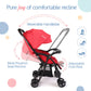 LuvLap Spark Baby Stroller / Pram with 5 point Safety Harness, Reversible Handle bar, Looking Window, Multi Level Recline & adjustable footrest, Extendable canopy, For babies 0 - 3 years (Red)