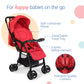 LuvLap Spark Baby Stroller / Pram with 5 point Safety Harness, Reversible Handle bar, Looking Window, Multi Level Recline & adjustable footrest, Extendable canopy, For babies 0 - 3 years (Red)
