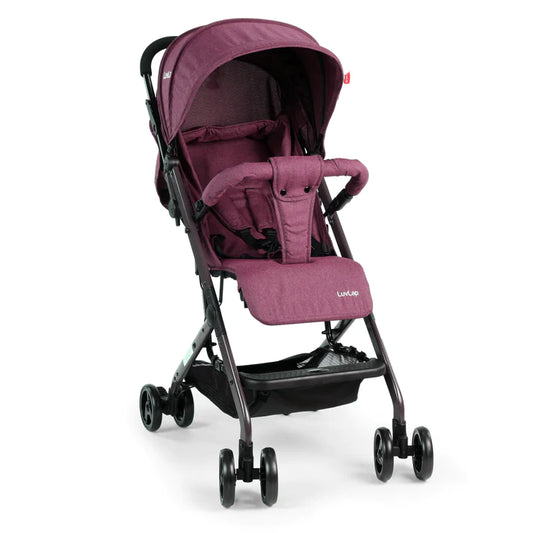 LuvLap Voyager Baby Stroller / Pram with 5 point Safety Harness, Easy Fold, Extended Canopy, Multi level recline, Looking window, easy Assembly, 6 Month + (Violet)