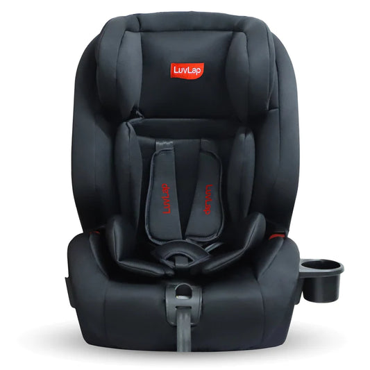 LuvLap Royal Car Seat for baby & kids with ISOFIX installation system with Top Tether, Ergonomic Backrest, 9 Months to 12 Years, upto 36 Kgs, European Safety Standard Certified ( Black)