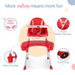 LuvLap 4 in 1 Convertible Baby High Chair with 5 point Safety belts, High Chair, Low Chair, Booster Chair and Table for baby, Remobavle & washable food tray 6 months+, Red