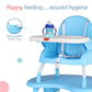 LuvLap 4 in 1 Convertible Baby High Chair with 5 point Safety belts, High Chair, Low Chair, Booster Chair and Table for baby, Remobavle & washable food tray 6 months+, Blue