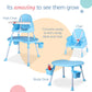LuvLap 4 in 1 Convertible Baby High Chair with 5 point Safety belts, High Chair, Low Chair, Booster Chair and Table for baby, Remobavle & washable food tray 6 months+, Blue
