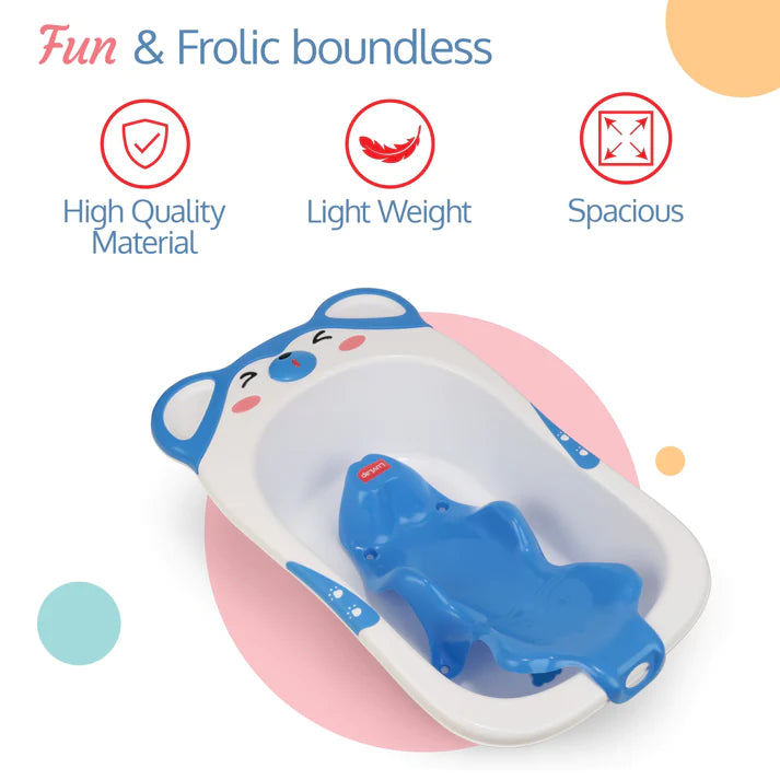 LuvLap Baby Bubble Bathtub with Anti-Slip - Blue