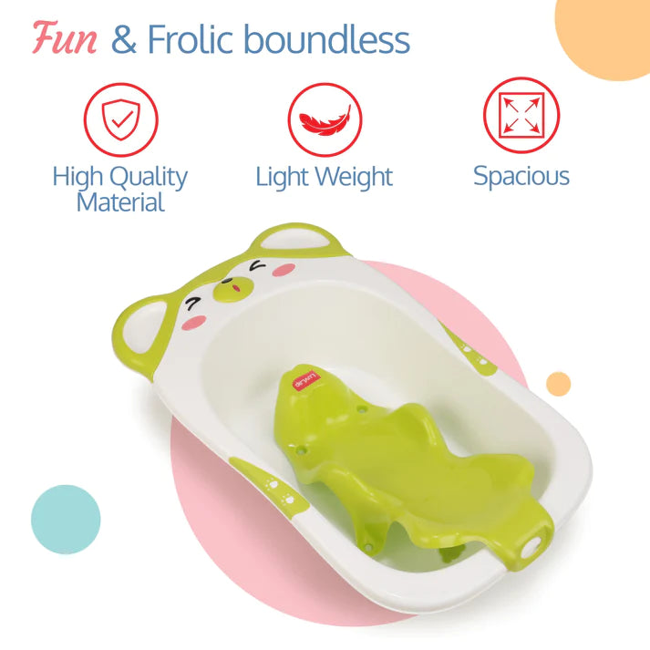 LuvLap Baby Bubble Bathtub with Anti-Slip - Green