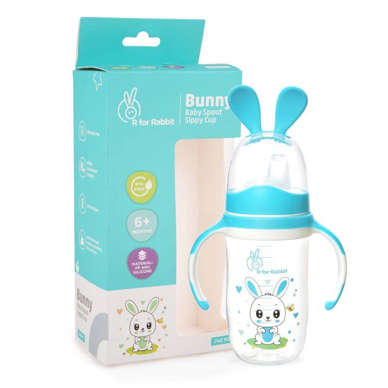 R For Rabbit-Bunny spout sippy cup-Blue