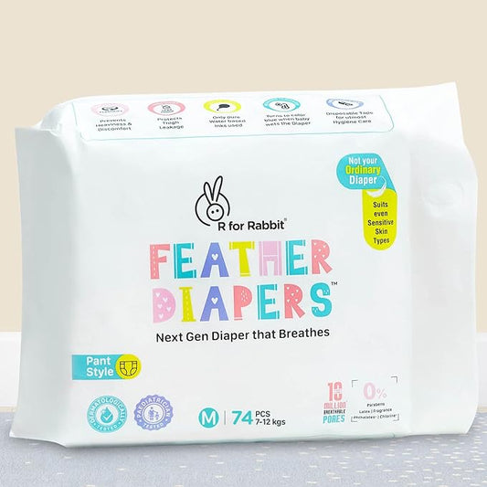 R For Rabbit Feather Diaper M Pack of 74