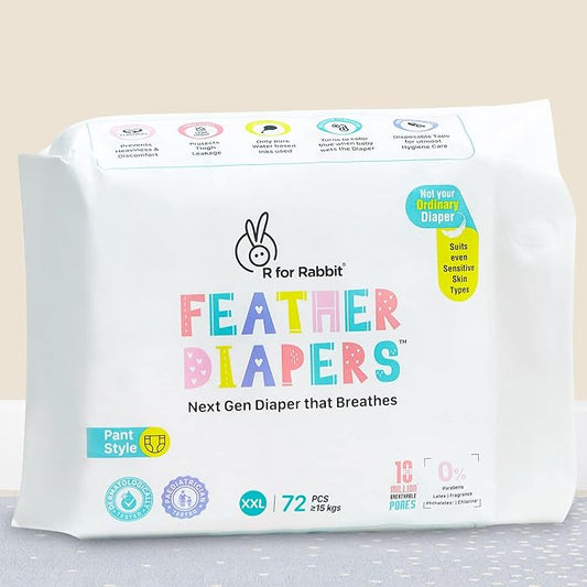 R For Rabbit Feather Diaper XXL Pack of 72