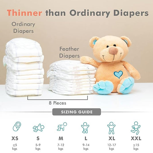 R for rabbit-feather diaper XL pack of 24 diaper-white