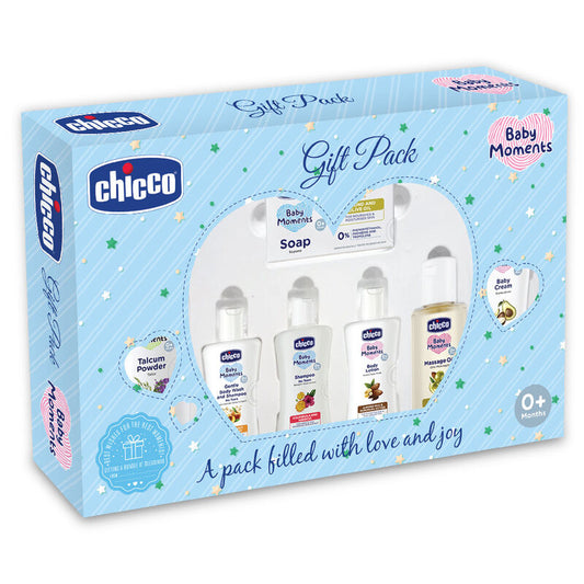 Chicco Baby Moments Skin Care Gift Pack Blue - Set Of 3