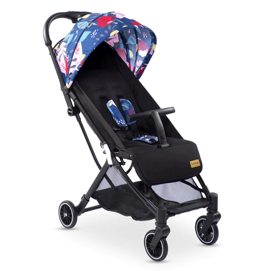 LuvLap Urbane Baby Stroller / Pram with 5 point Safety Harness, Easy Fold, Extended Canopy, Multi level recline, Looking window, easy Assembly, 6 Month + (Multicolor Printed)