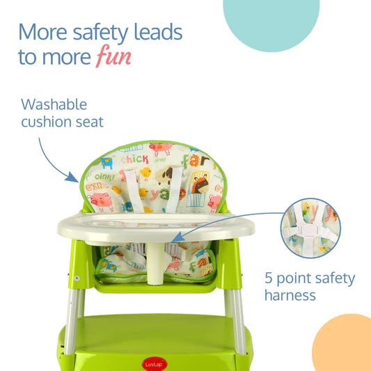 LuvLap 3 in 1 Baby High chair - Green 