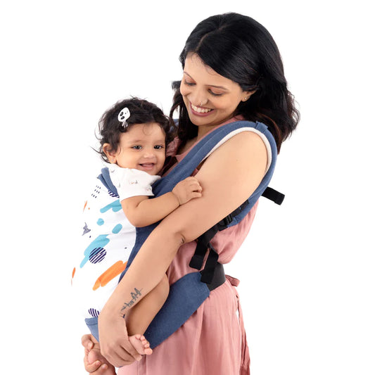 LuvLap Adore Baby Carrier with 3 carry positions, for 6 to 24 months baby, Max weight Up to 18 Kgs (Blue)
