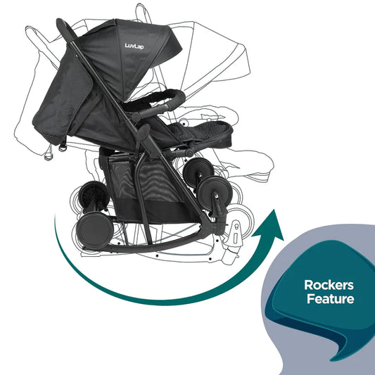 LuvLap Cosmos Rocker stroller, 6 - 36 months, Black