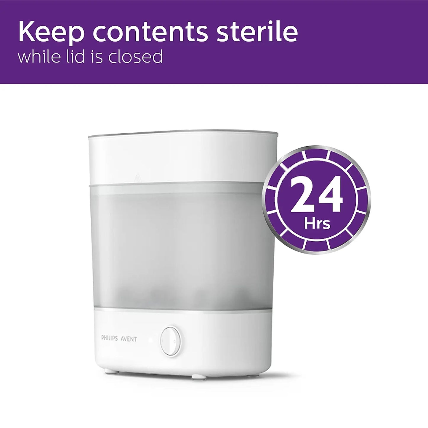 Avent Advanced Bottle Sterilizer Natural Steam Sterilization Baby Bottles Teats & Accessories - White