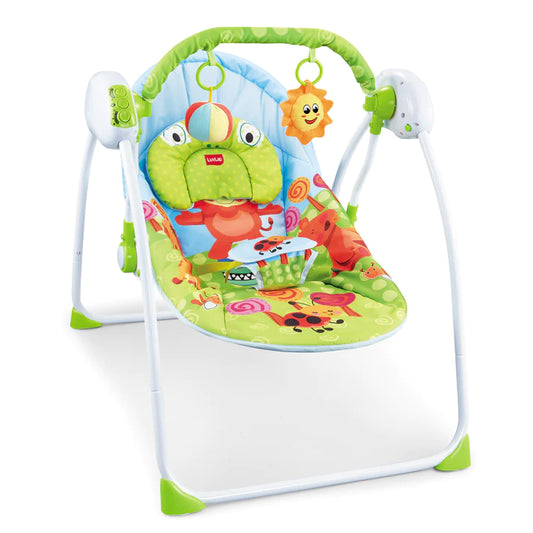 LuvLap Delight Baby Swing Chair with Music, 3 level swing adjustment, Compact & Portable, 3 Points Safety Harness, Attrcative Toybar with stuffed toys, New born to 3 years, Remote Control operation