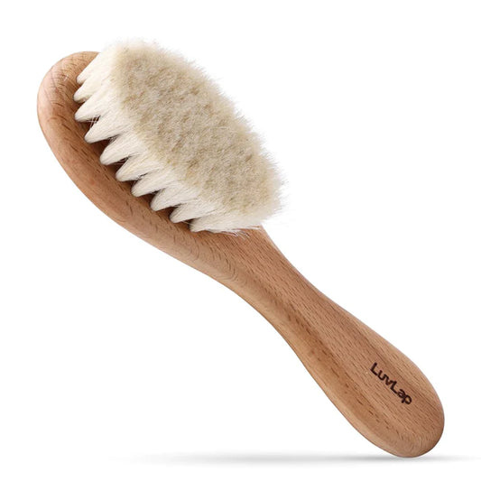 LuvLap Wooden Baby Hair Brush with Natural Bristles for Baby Hair Grooming, Perfect Scalp Grooming Hairbrush for Infant, Toddler, Kids