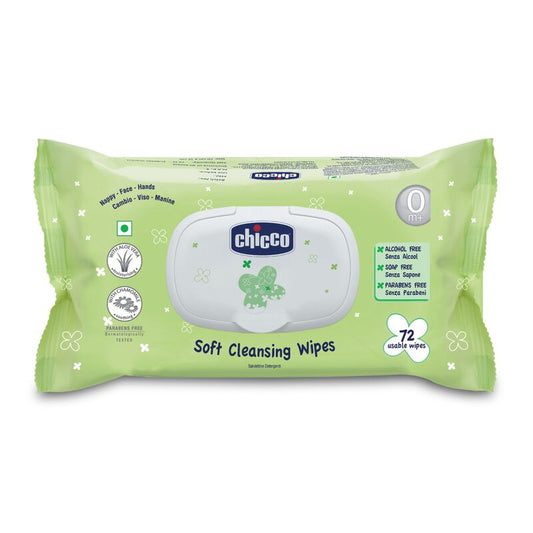 Chicco Soft Cleansing Wipes  Pack of 2 - 72 Pieces each