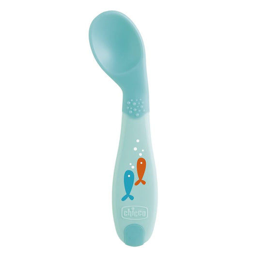 Chicco First Spoon Fish Print - Blue