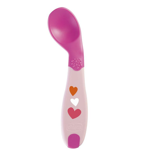 Chicco First Spoon Hearts Print - Pink