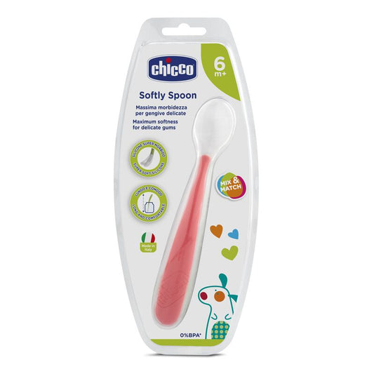 Chicco Soft Silicone Spoon - Red