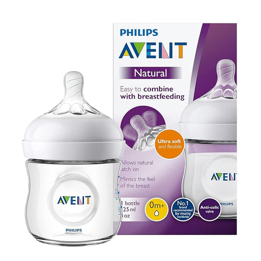 Avent Natural Plastic Feeding Bottle - 125 ml