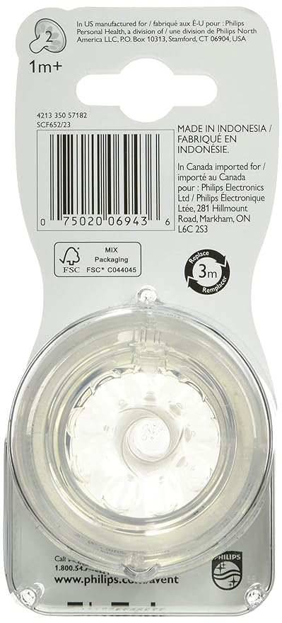 Avent Classic 2 Holes Silicone Teat Slow Flow - Set of 2
