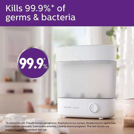 Avent Advanced Bottle Sterilizer Natural Steam Sterilization Baby Bottles Teats & Accessories - White