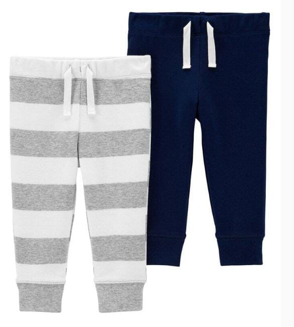 Carters 2-Pack Pull-On Pants - Blue & Grey 3 to 6